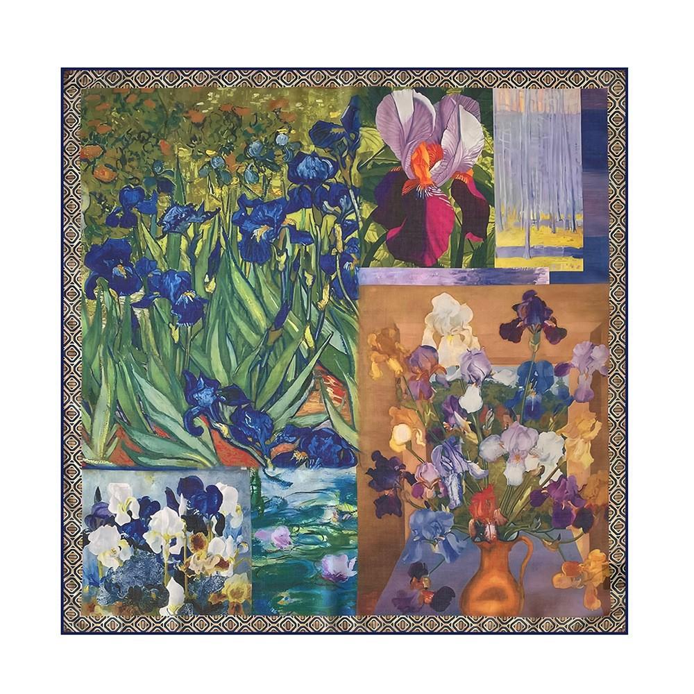 Oil Painting Retro Literary Silk Scarf Cotton Square Scarf Versatile Cashew Nut Silk Scarf 70 Square Scarf Elegant Decorative Waist Seal Belt Scarf