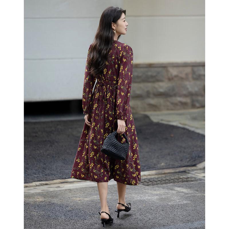 Demana Autumn French V-Neck A-Line Wrap Tea Dress