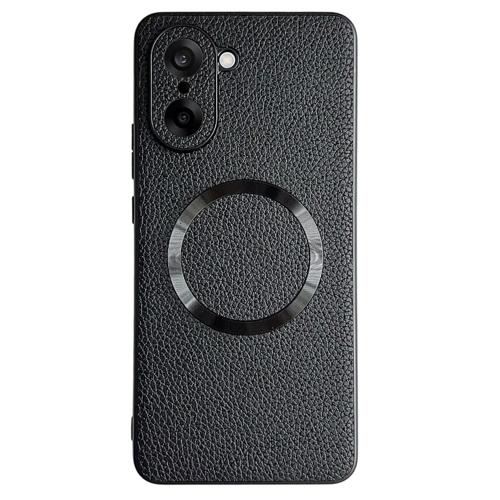 For OnePlus Nord CE5 5G/Ace 5 Racing 5G Magnetic Case Litchi Texture PU Leather + TPU Phone Back Cover