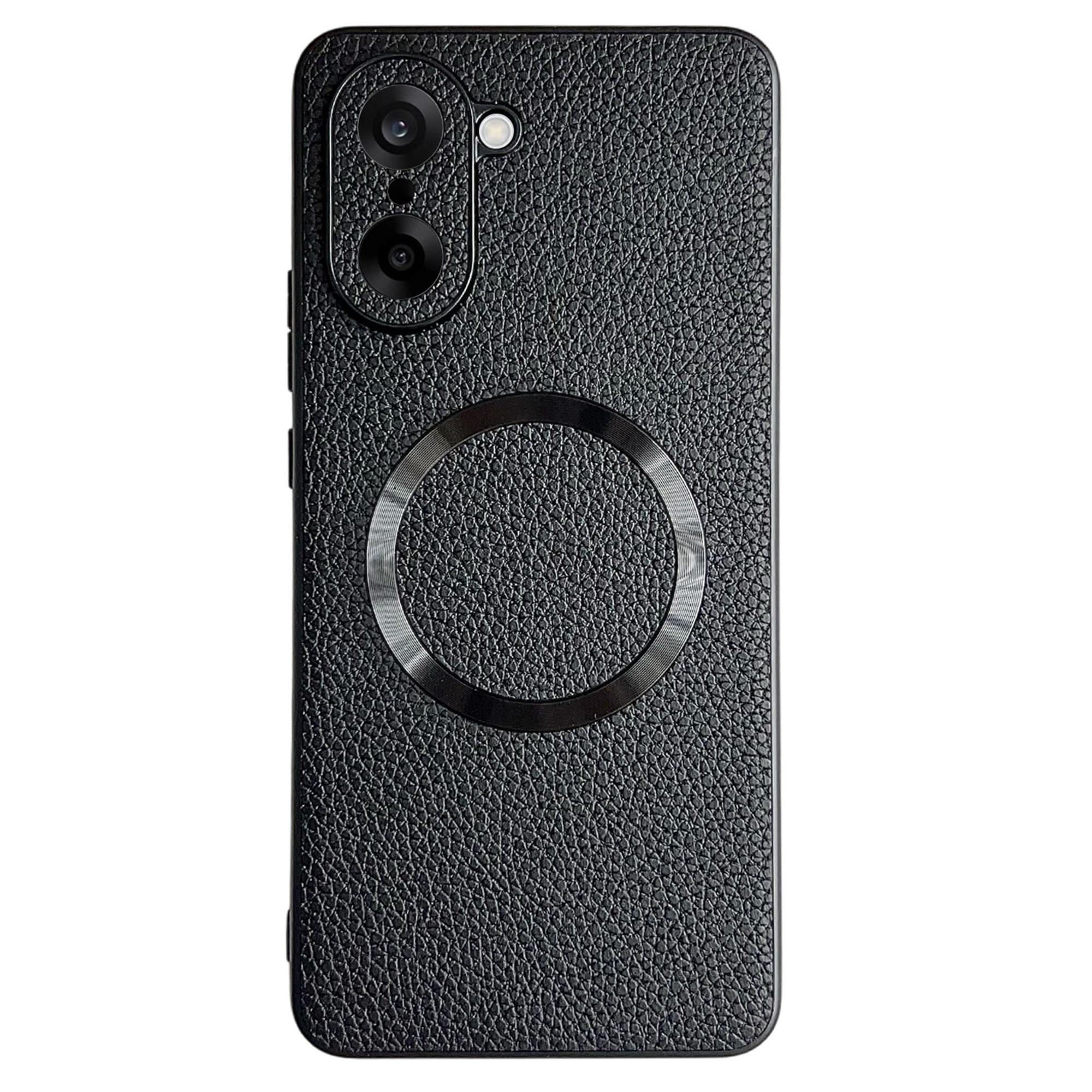 

Для OnePlus Nord CE5 5G/Ace 5 Racing 5G Магнитный чехол Текстура личи ПУ-кожа + ТПУ Задняя крышка телефона A