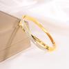 Titanium steel  double-layer diamond-encrusted hollow Roman numerals open  fashion non-fading 