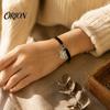 Small Animal Themed Gifts Cute Highland Cow Bracelet for Women, Metal Charm Adjustable Woven Rope Wristband with Card, Handmade Braided String