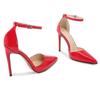 Women OL Sexy 12cm Point Toe Heels Ladies Stiletto Shoes Pointed Toe Shimmer Sexy Buckle 12cm Heel WZ