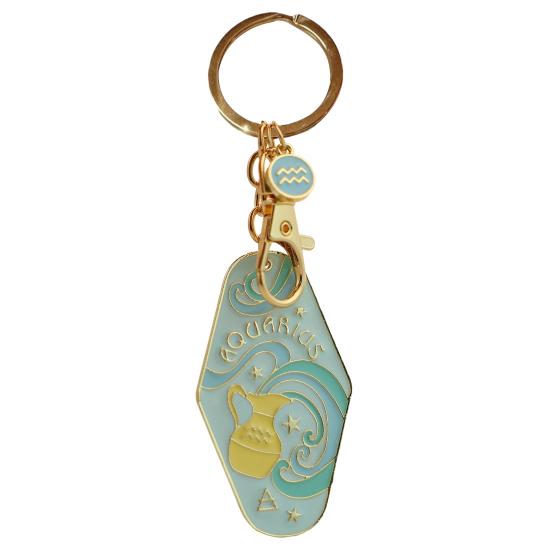 Zodiac Constellation Keychain Bag Bohemian Style Hotel Retro Motel Car
