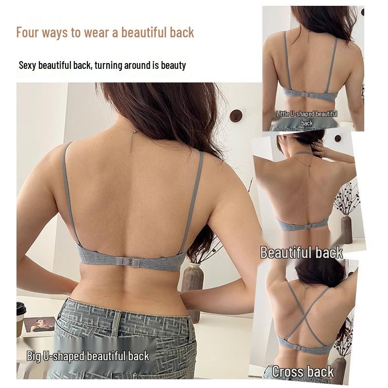 Seamless Push-Up Bra: Backless, Wireless, Small Chest Support, Fine Straps
