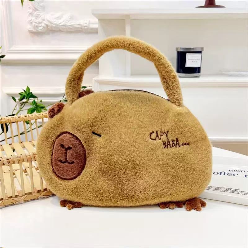 

Плюшевый рюкзак Kawaii Capybara для женщин, универсальный забавный мультяшный рюкзак через плечо Capibala, большая вместительная сумка-тоут