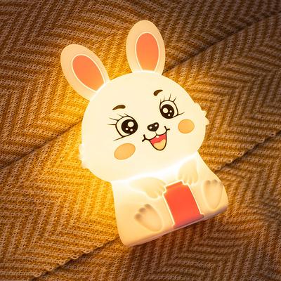 New Cute Rabbit Remote-Controlled Night Light Silicone Stress-Relieving Night Light Bedroom Night Light Birthday Gift Valentine's Day Gift