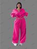 2025 Women's Casual Half-Zip Hoodie and Long Pants Set - European & American Autumn/Winter Style.