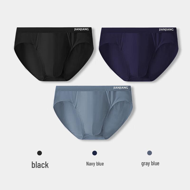 Jianjiang Men's 7A Antibacterial Cotton Breathable Briefs (3-Pack)