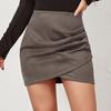 Ladies Skirt High Waist Skirt Color Zipper Irregular Skirt