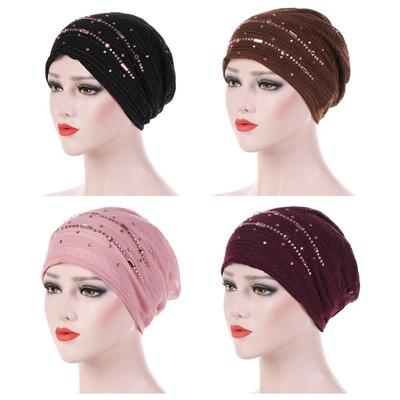 Soft Breathable Chemo Cap Thin Lace Inner Hijab Caps Muslim Turbantes Wrap Turban Headbands