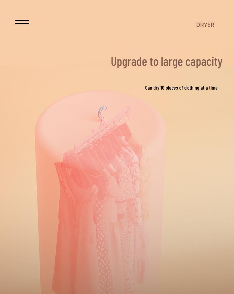 Foldable 3-in-1 Portable Air, Clothes, and Shoe Dryer for Dorms and Travel