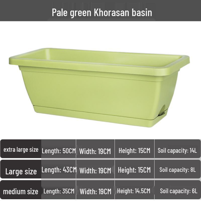 Nordischer großer rechteckiger Kunststoff-Hänge-Balkon-Blumen- & Gemüse-Topf Kasten