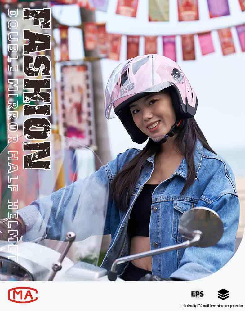 Dual-Lens Anti-Fog Motorcycle & Electric Vehicle Helmet