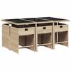 VidaXL Garten Essgruppe Kissen 7-tlg, Essstühle mit Tisch, Möbelset, Modern, Mix Beige 3211092
