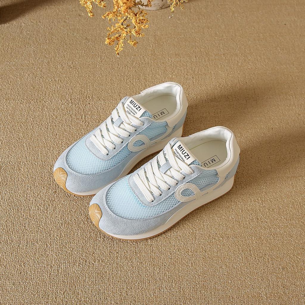 Retro German training women's shoes dopamine color inner height increase thin mesh Forrest Gump shoes versatile color matching casual sports shoes