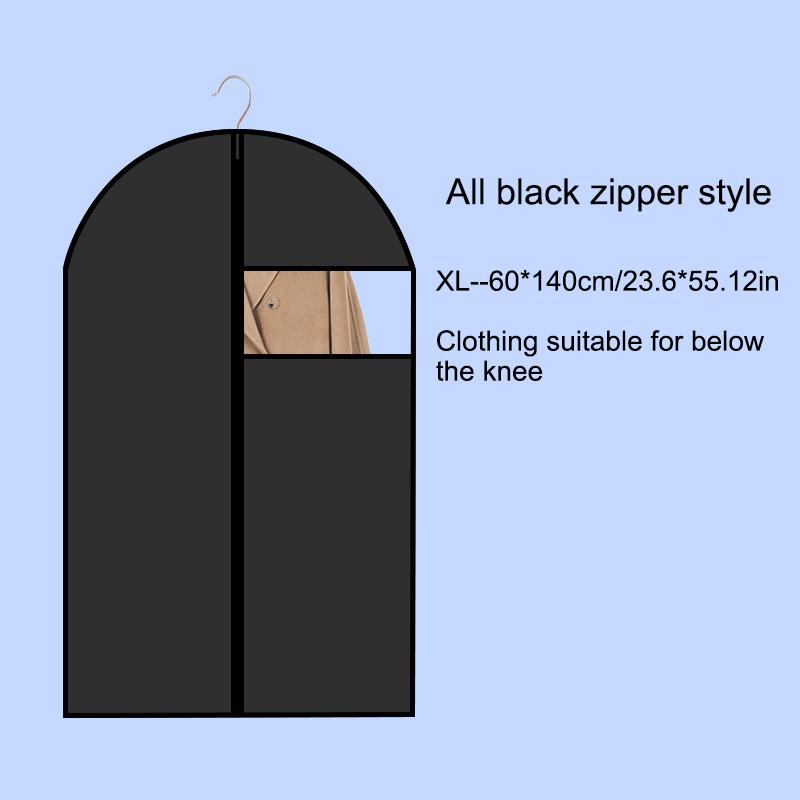 1Pcs Clothes Dust Cover White/Black Fully Enclosed Washable Dust Bag Peva Household Dust Cover With Zipper Coat Suit Cover