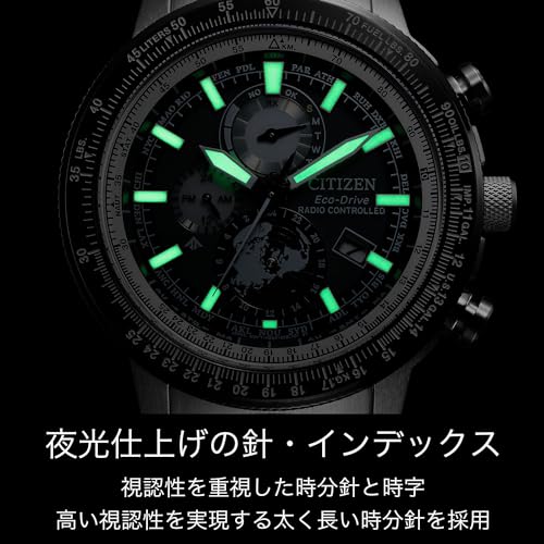 Citizen PROMASTER Pilot Watch BY3006-53H Eco-Drive Solar Radio-Controlled Men's Date Waterproof Luminous Aviation Slide Rule Geotracker Silver Black