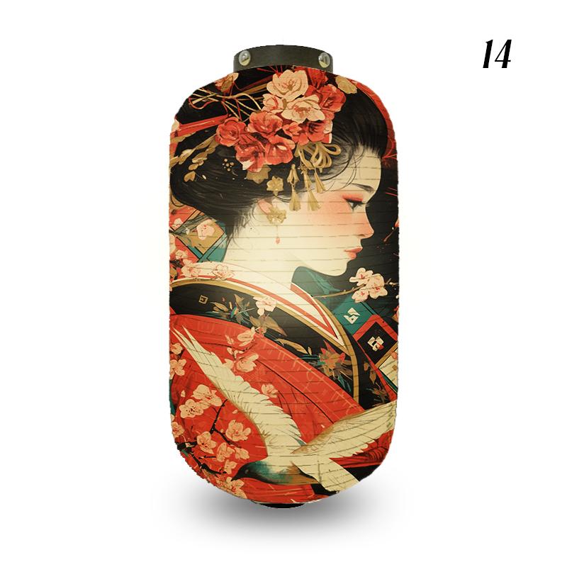 Traditional Style Cloth Lantern Japan Ukiyo-e Geisha Painting Lanterns Izakaya Sushi Shop Restaurant Party New Year Decoration