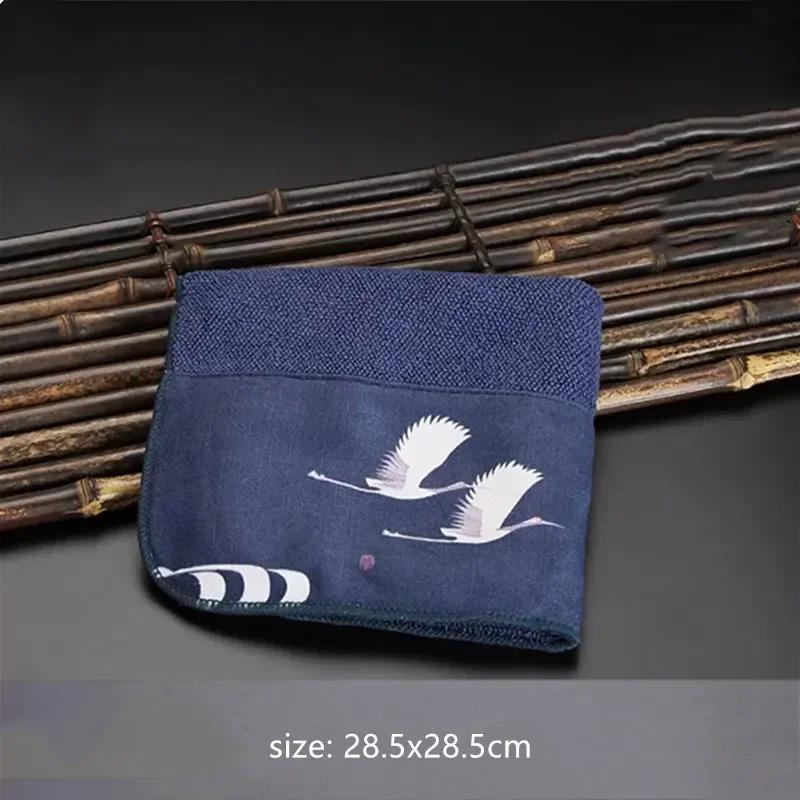 Painted Lotus Zen Tea Towel Upscale Tea Set Absorbent Towel Thickened Plush Cloth Tea Table Cleaning Rag Teapot Pad Accessories
