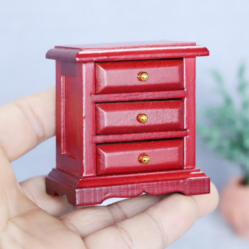 1/12 Dollhouse Miniature Mini Wooden Coffee Table Simulation End Table Furniture Toys for Doll House Decoration Accessories