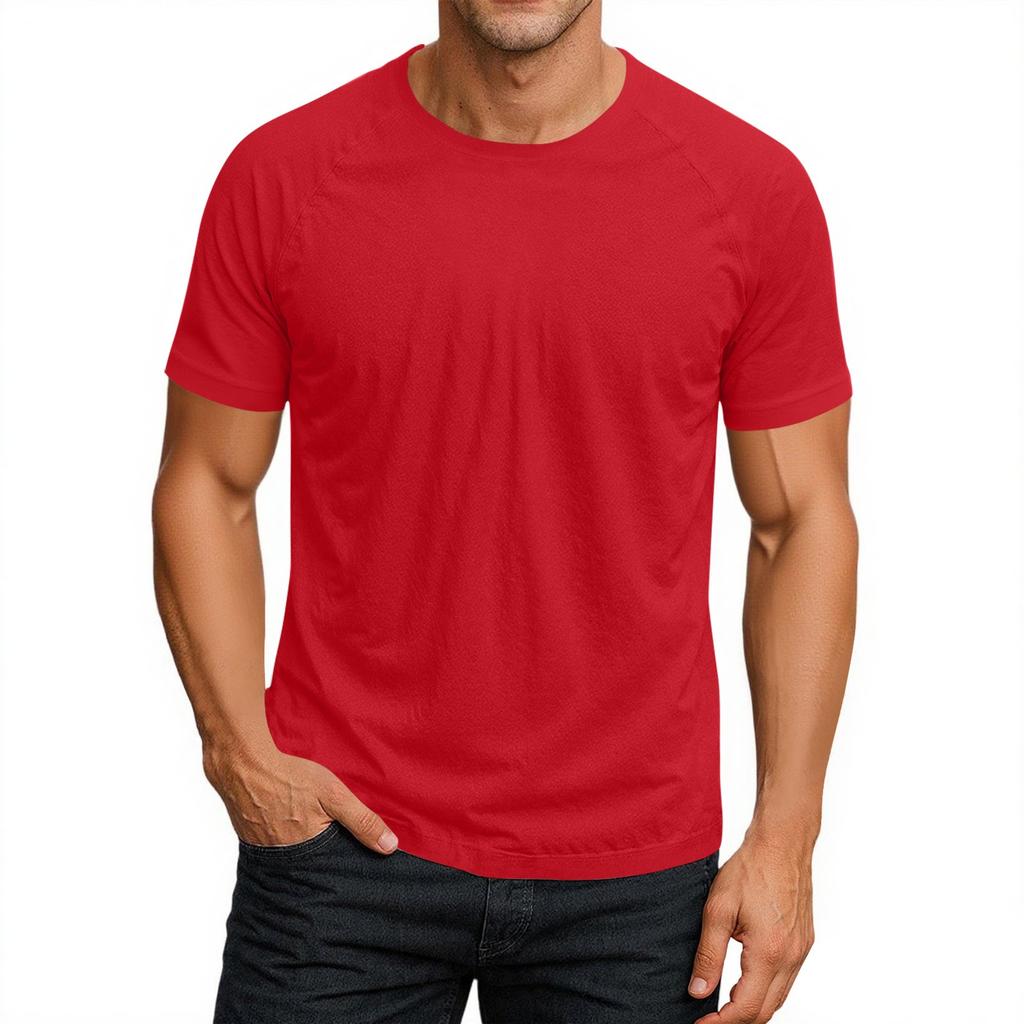 Men's Round Neck Raglan Short Sleeve Top T-shirt