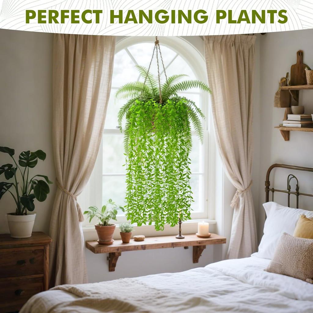 5PCS Fake Vines for Bedroom Ivy Vines for Decoration Artificial Hanging Plants Fake Hanging Plant Greenery Backdrop Weeping Willow Tree Vine Garland