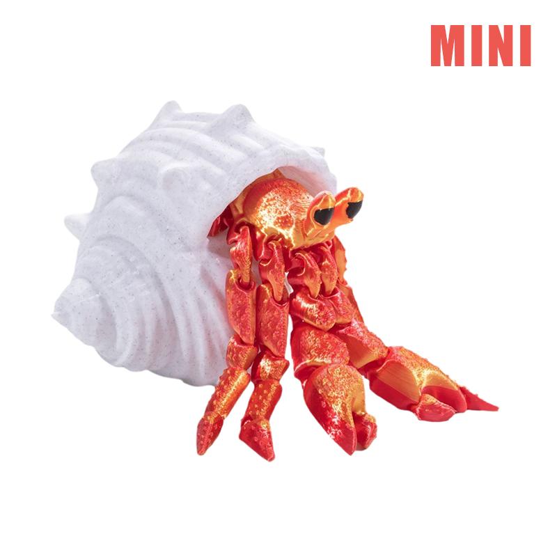 

3D-печать игрушки, подвижная модель краба-отшельника, новинка, игрушка для взрослых, антистрессовая фигурка, миниатюрные настольные аксессуары на день рождения