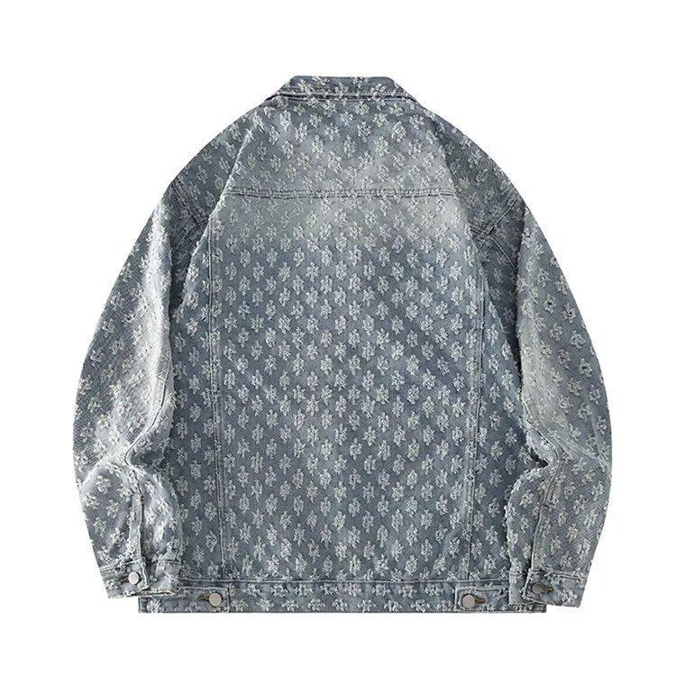 Autumn Retro Design Printed Denim Jacket - Unisex Loose-Fit Fashion Top