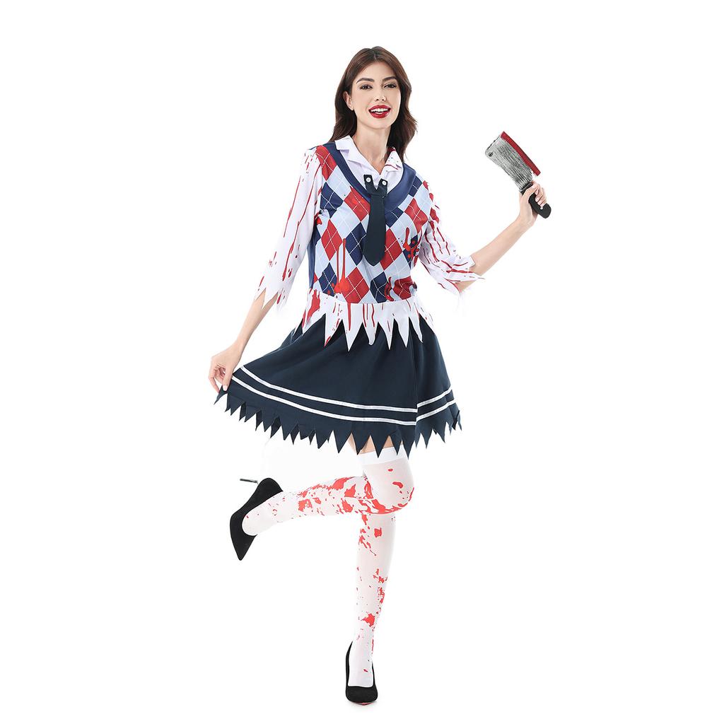 Halloween Adult Costume Horror Ghost Baby Zombie Vampire Bloody Broken Soul Clown Show Costume Student Uniform