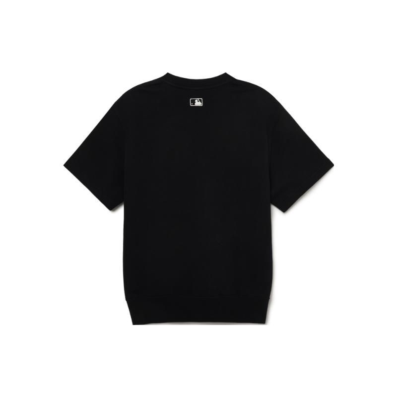 MLB Solid Color Round Neck Pullover Short Sleeve T-Shirt Unisex Tops Black 3AMTB0531-50BKS