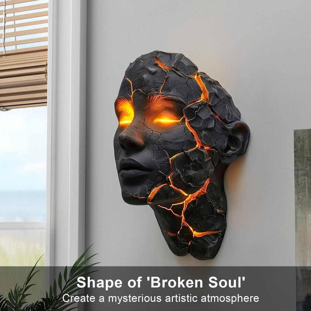 Halloween Broken Soul LED Wall Lamp with LED Illumination Broken Soul Wall Light for Bedroom Living Room Cafe and Gallery Decor