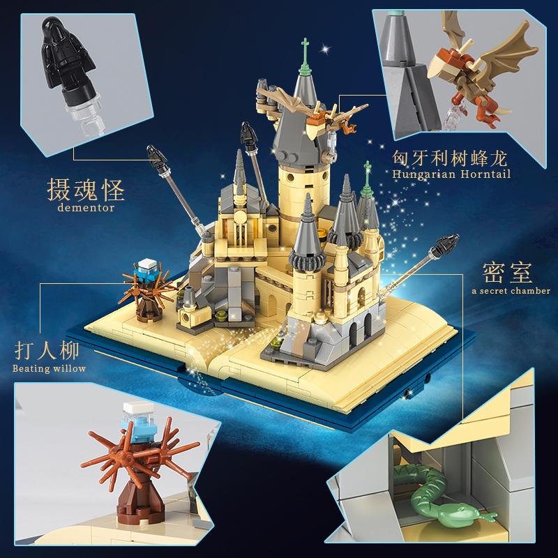 Castle Book Construction Blocks  Moc Assembly 3D Model Dragon Moc Small Brick Figurine Toys For Kids Christmas Present