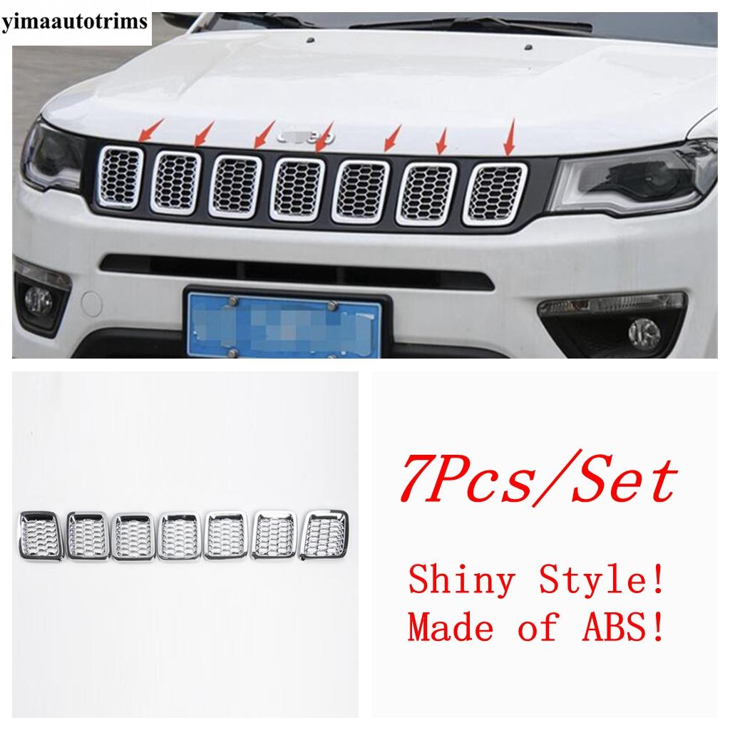 Fog Light Lamp Eyebrow / Handle Bowl / Window Wiper Cover Trim For Jeep Compass 2017 - ABS Chrome Accessories Exterior Kit