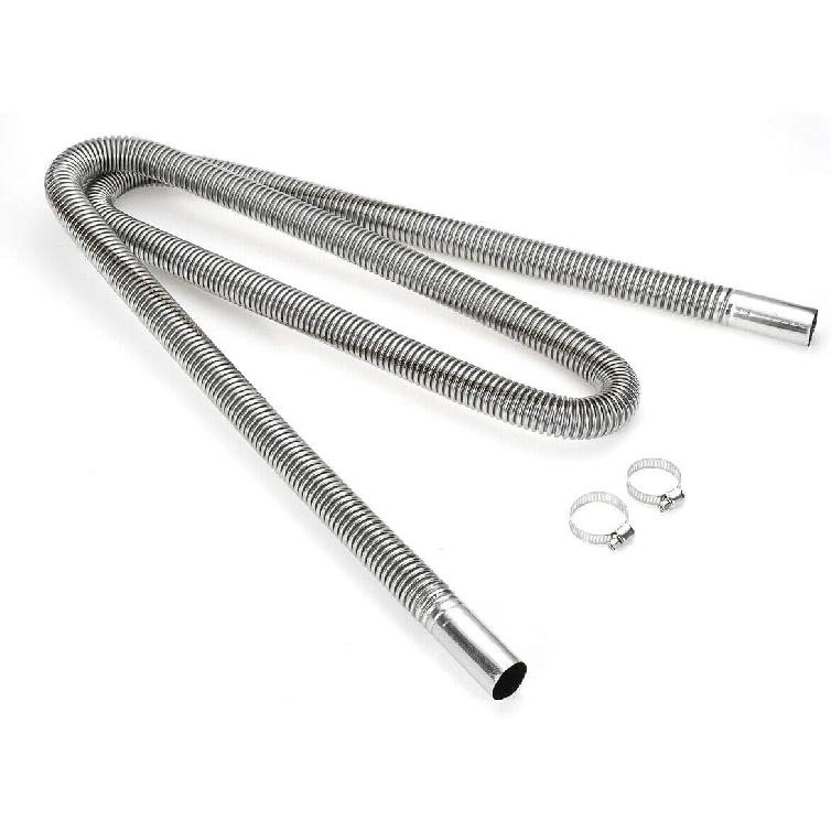 COLOR TREE 78.7Inch Universal Stainless Steel Exhaust Pipe 1Inch ID Parking Air Heater Tank Diesel Gas Vent Hose Length For Car Truck