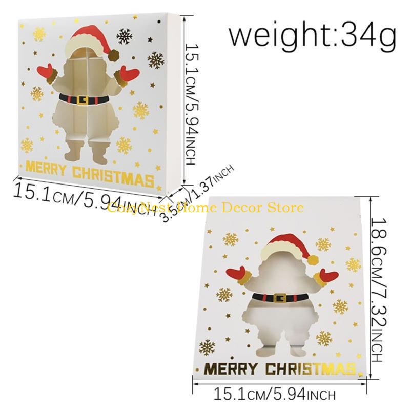 92MF 12Pcs Christmas Themed Chocolate Box Cookie Candy Chocolate Packaging Box