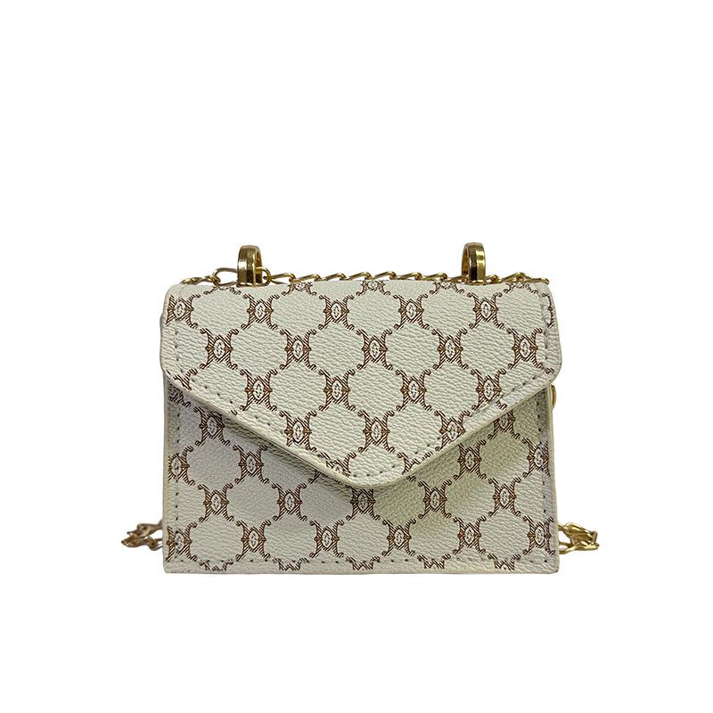 

Trendy Floral Mini Crossbody Chain Waist Bag for Women 13cm L x 4cm W x 9cm H грязно-белый