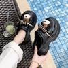 Cartoon Cute Personality Hole Shoes Women Wear In Summer Small Thick Soles Heightened Non-slip Light Comfortable Cool Slippers