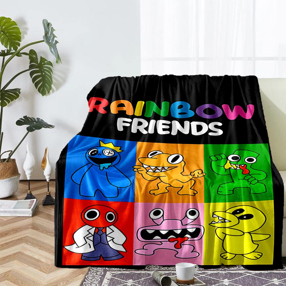 Rainbow Friends Theme Printed Blanket - Perfect for Couch, Bed, Travel & Outdoor Use | Machine Washable, Cozy & Durable.