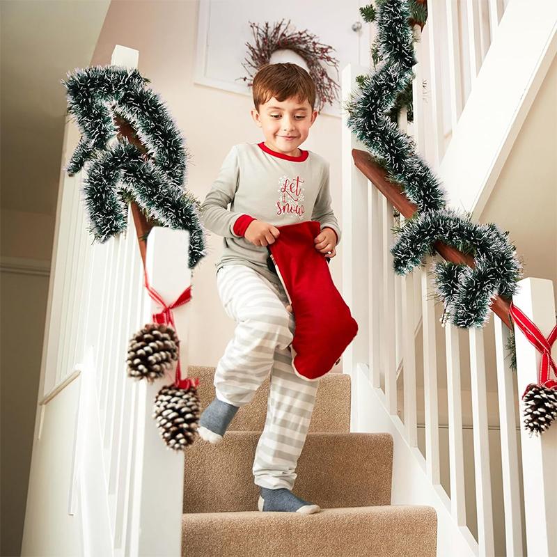 1/2Pcs Christmas Green Metallic Wire Wreath Christmas Tree Decoration Ceiling Hanging Ornament New Year Party Home Decor Navidad