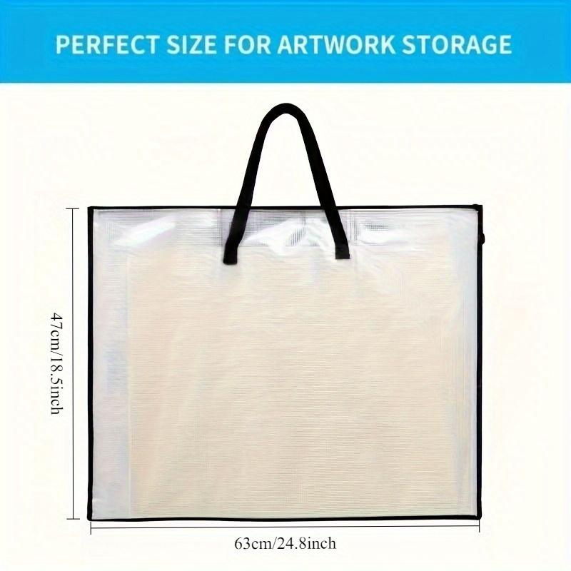 4pcs/2pcs Large Transparent File Bag - Heavy-Duty Portable Bag with Sturdy Zipper Closure, Spacious Art & Poster Storage
