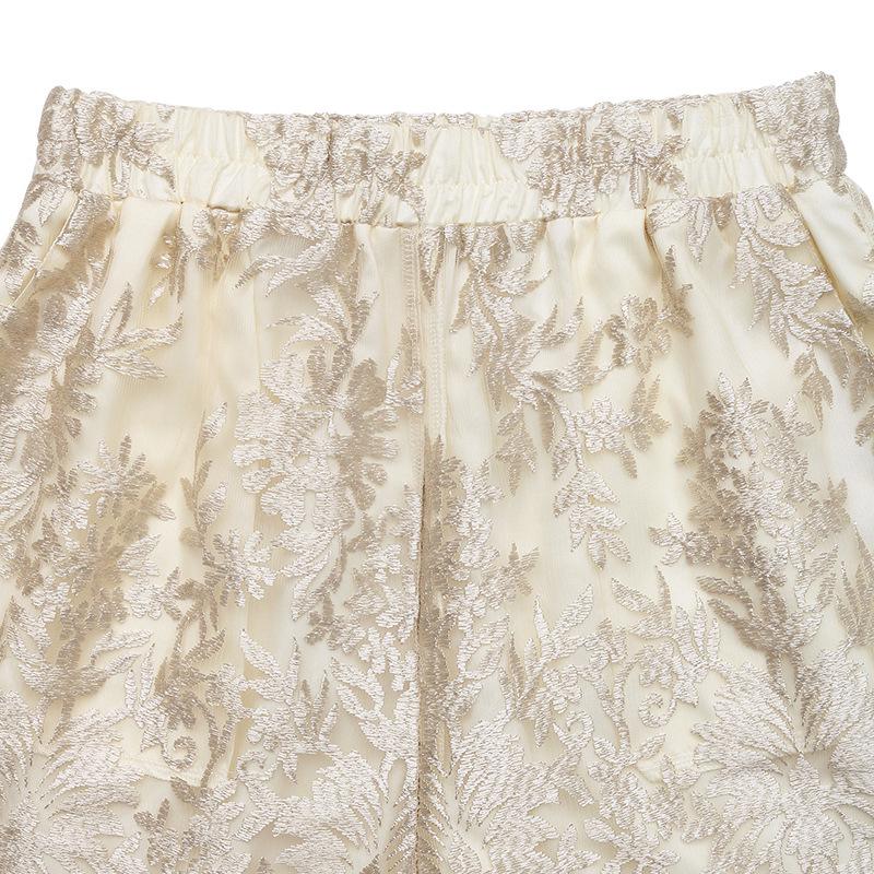 Shorts de Encaje Bordado de Cintura Alta Estilo Francés de Lujo Ligero Verano 2026