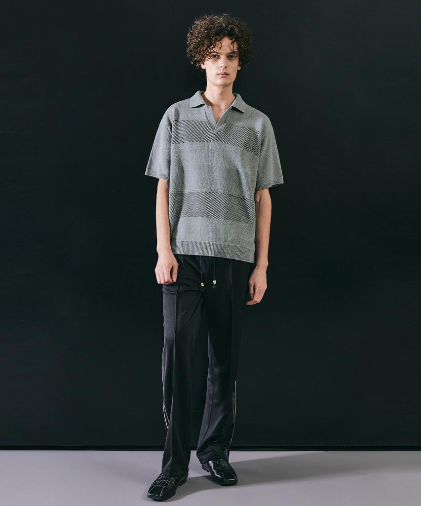 LMOOD Holiday Pk Half Knit Short Sleeve Shirt Ash Blue