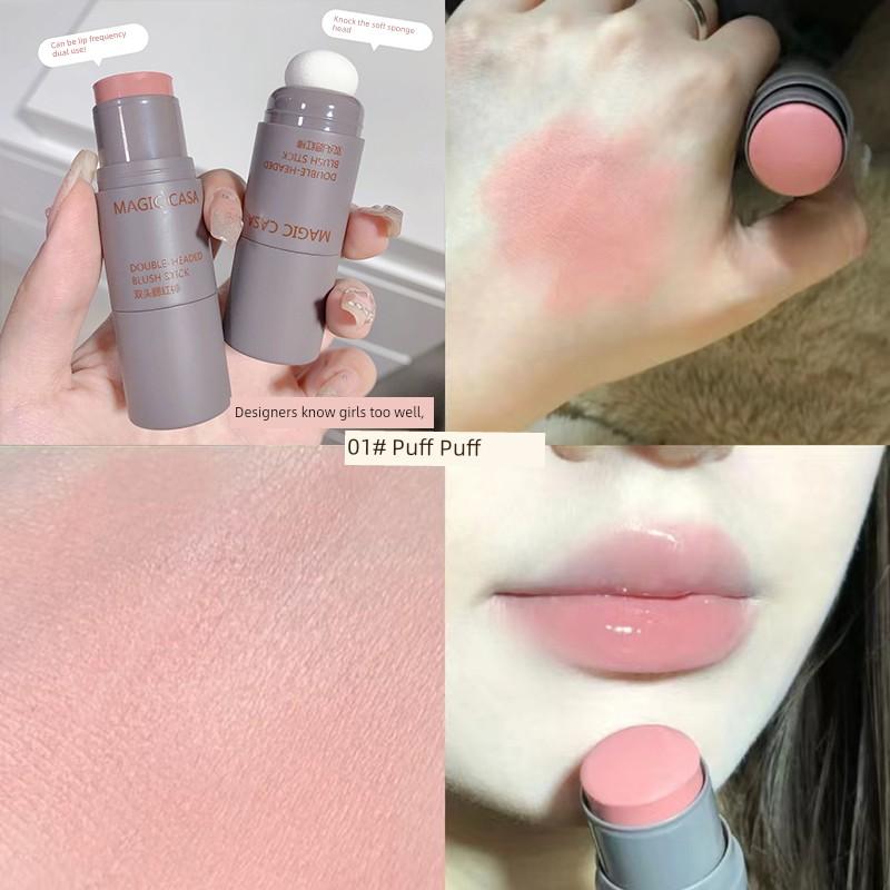 Double-Headed Sponge Monochrome Blusher Long-Lasting Color Nature Expansion Color Contractive Color Rouge Blush 2025 New Arrival Female