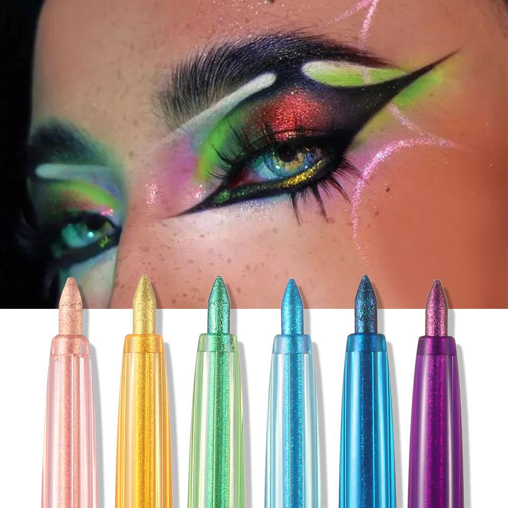 Glänzender Chamäleon Metallic Blau Eyeliner Gel Stift Lidschatten Mehrfarbig Augen Eyeliner Perlmuttfarben Polarisierte Glitzer Augen Pigment Make-up