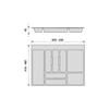 Emuca range-couverts optima pour tiroir universel, module 700mm, plastique, gris antracite
