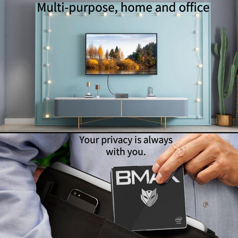 BMAX B3 Mini PC All In One Desktop Intel  Core i3 5005U 8GB LPDDR4 128GB SSD Intel HD Graphics 500