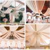 6 Panels 2.46ft X 10ft Wedding Ceiling Drapes Chiffon Fabric Event Party Banquet Drapes for Ceremony Stage Roof Decoration