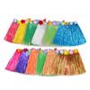 Hawaiian Luaus Hulas Grass Skirt with Large Flower Costume Set for Halloween Dances Party Decorations Hawaiian Costume