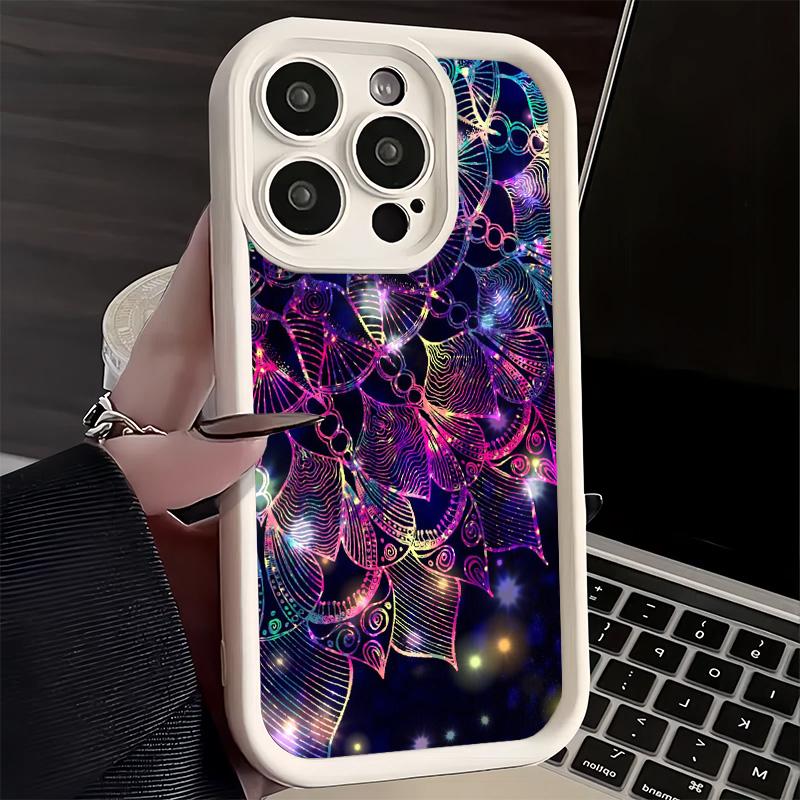 Phone Case for iPhone 17 Air 16E 15 16 Pro Max Mandala Sunflower Dreamy Style Cover 14 Plus 13 12 Mini Soft Shell Silicone Funda